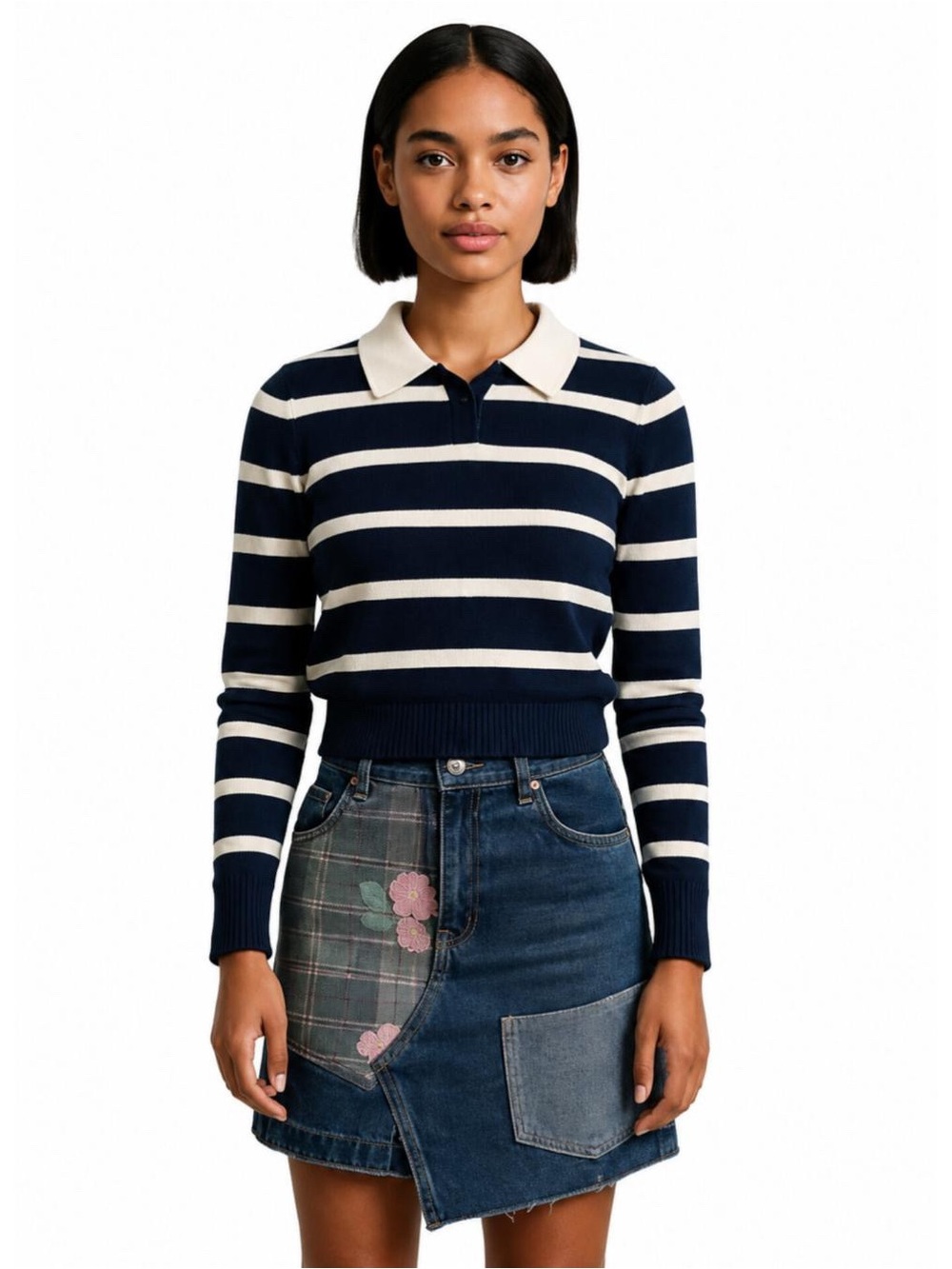 BDG Vintage Floral Patchwork Denim Mini Skirt